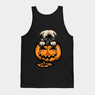 Cute Pug Pumpkin Tank Top